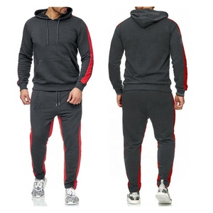 Conjunto Deportivo de Pantalones Largos hasta el Tobillo y Sudadera con Capucha de Forro Polar Cálido Personalizado para Hombre, Talla Grande, Otoño - Product Image 2