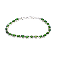 Bracelet tennis en argent sterling 925 avec pierre précieuse diopside chromée, fabricant de bijoux en gros
