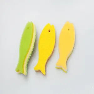 SSG-1 Shape of fish Washing Dishes kitchen sponge with Scouring pad