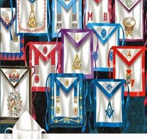 Masonic Rose Croix 18th Degree Set Embroidered <b>Leather</b> <b>Apron</b> Gauntlets Collar with Magnetic Feature and Sew-on Badge - Product Image 5
