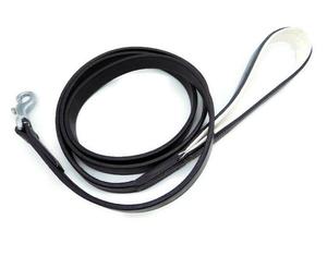 6 ft Leather Dog <b>Leash</b> With Padded Handle Black Bridle Leather - Product Image 1