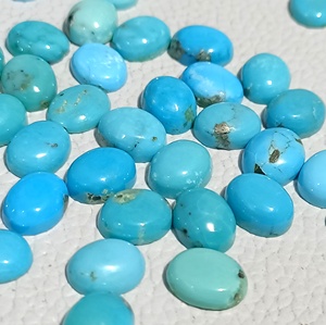 Cabochon turquoise calibré Arizona pierre précieuse en vrac pierre naturelle dans la fabrication de bijoux de qualité incroyable forme ovale de la belle au bois dormant - Product Image 1