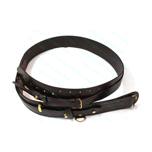 Accesorios de uniforme de cinturón de cuero marrón Sam Browne de alta calidad personalizados para uniformes ceremoniales - Product Image 1
