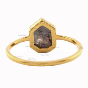 Nueva colección Olid 14K oro amarillo sal natural y pimienta anillo de diamantes joyería única al por mayor - Product Image 5