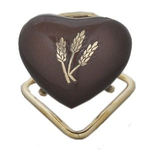 Urne funéraire en métal pour cendres, souvenir pour cendres funéraires, forme de cœur marron, petite urne souvenir, souvenir funéraire design - Product Image 2