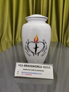 Escaleras pintadas a mano de aluminio para el cielo Urna de cremación para adultos Brassworld India Suministros funerarios - Product Image 5