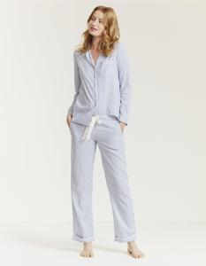 ชุดนอนผ้าฝ้ายพิมพ์ลายบล็อกมือสำหรับผู้หญิง,ชุดนอนกลางคืนชุดใส่นอน - Product Image 1