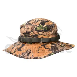 Wholesale Custom Boonie Hat Orange Customized Digital Print Outdoor Hunting Boonie Hats For Hiking and Travelling