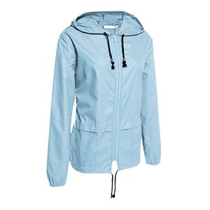 แจ็กเก็ตกันลมลำลองพร้อมฮู้ดปรับได้มีเชือกผูกสำหรับทุกฤดูกาลดึงแน่นสำหรับการป้องกันฝน - Product Image 5