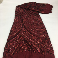 Tissu en maille extensible 3% élasthanne avec paillettes et sequins, dentelle Hoh R327