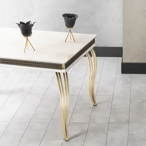 Luxury table etching gold stainless steel tree trunk coffee table luxury coffee table modern simple
