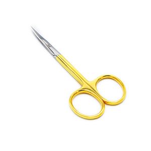 Ciseaux à cuticules en acier inoxydable, outil de manucure pour droitiers, durables, à lame extra pointue et courbée, tranchants et éco-responsables - Product Image 1