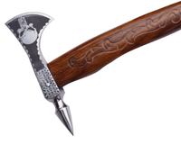 Hache tactique médiévale MDM en acier haute teneur en carbone, manche en bois de rose, hache de combat HC 5160, 17 pouces, style Viking, 800g, idéale pour le camping