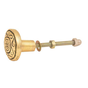 Main Premium Qualité D'or En Laiton Floral Tiroirs Boutons Dresser Poignées Armoire De Cuisine Porte Poignées En Gros NBK-09 - Product Image 2