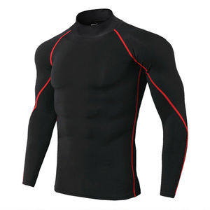 GymTank Men's Quick Dry Sportswear <b>Compression</b> Fitness Long Sleeves Fitness T-<b>shirt</b> with Contrast Stitching and <b>Custom</b> <b>Designing</b> - Product Image 4