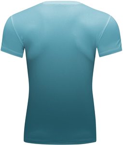 เสื้อยืดกีฬาสำหรับผู้ชายพิมพ์ลายปักโลโก้แขนสั้นแบบถัก - Product Image 4