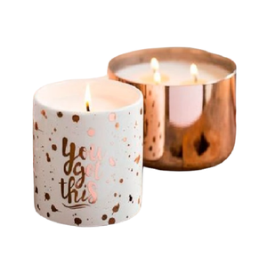 Contenedor de almacenamiento de cera de cobre con forma redonda y acabado pulido de cobre dorado para decoración de ocasiones y almacenamiento de velas - Product Image 1