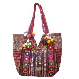 Удивительный индийский вышивка выполнено из лоскутного материала Banjara сумка, в этническом стиле; Женская модная сумка через плечо