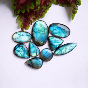 Labradorita-labradorita azul, piedra labradorita, Gema natural, cubos de labradorita, cuentas de Rubí, cabujón de 10mm, 12mm - Product Image 5