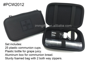 Set de vaisselle de Communion Portable, avec tasses en plastique, étui d'église, pratique, en nylon - Product Image 5