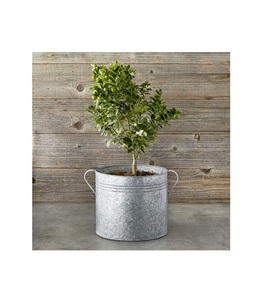 Metal Galvanize Flower Planter with Stand Farmhouse Style - Product Image 3