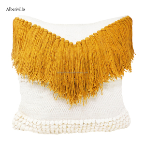 Housse de coussin style unique Design en zigzag naturel Décoration de la maison bohème Housse de coussin en coton Canapés Taie d'oreiller d'Inde - Product Image 4