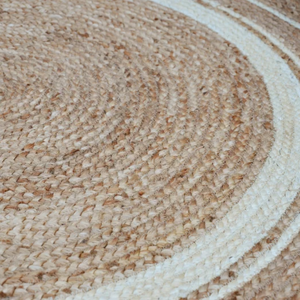 Tapis de sol décoratif en paille bordée circulaire naturelle faite à la main Design de jacinthe d'eau classique Vente en gros Tapis tissés classiques pour la maison - Product Image 6