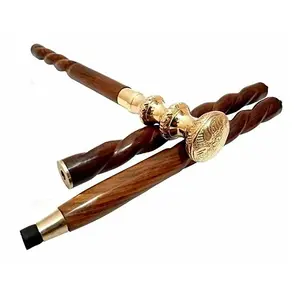 印度制造商生产的带有金属黄铜手柄手杖的男女手杖
