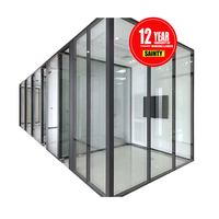 Partición de cristal de pared con marco de aluminio, Partición de vidrio insonorizada, diseño de Client s basado en partición de oficina