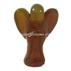 Ángel de cristal alto, Ágata amarilla, Cristal Tallado de 2 a 2,5 pulgadas, piedra de Ángel, piedras preciosas curativas, figurita de Ángel a granel para Decoración - Product Image 4