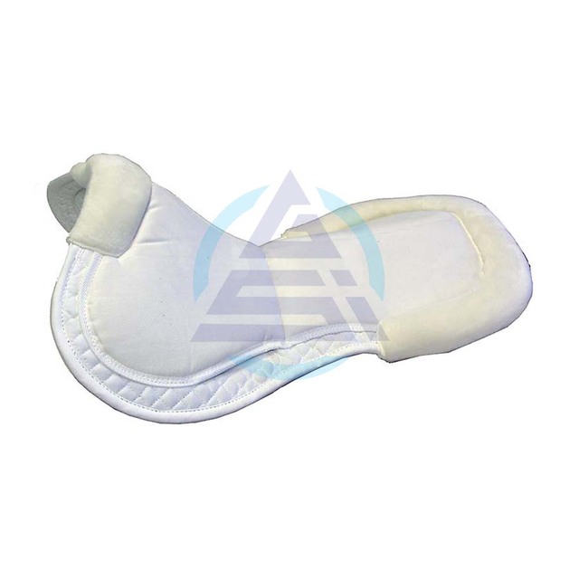 Front Lift Half Pad New Arrival Black Contoured Wool Felt Sheepskin Quilted Saddle Pad High Quality Outdoor Riding Customizable