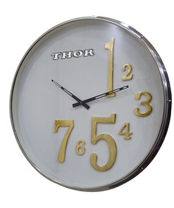 Horloge murale à Quartz silencieuse ronde plage horloge décorative pour la maison cuisine salon luxe Chrome Design chambre ferme décor - Product Image 5