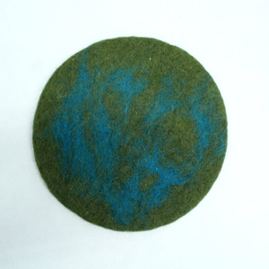 "20 CM Round Handmade Plain Heat pads"-"Kitchen Pot Holder"-"Eco-friendly Table <b>Trivet</b>" "Sustainable Handmade Felt Coaster" - Product Image 1