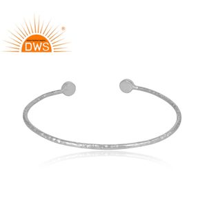 Indian Pearl <b>Gemstone</b> <b>Bracelet</b> Textured 925 Sterling Fine Silver Handmade Cuff <b>Bracelet</b> Jewelry Supplier - Product Image 3