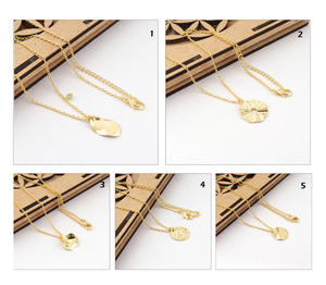 Cadena colgante de metal con diseño de martillo doblado cepillado, Collar chapado en oro, colgante hecho a mano de peso ligero, gran oferta - Product Image 2