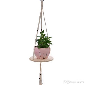 Macramé moderne fait à la main 100% coton tissu tenture murale plante cintre 30-45 pouces Top vente décor à la maison cadeau du nouvel an - Product Image 3