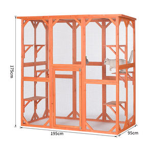 Yüksek kaliteli en ucuz ahşap kedi muhafaza kapalı kedi evi büyük kedi kafesi - Product Image 4