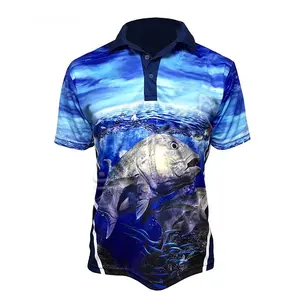 Kaos pancing lengan pendek Slim Fit kustom pakaian memancing sublimasi baju pancing tahan lama pakaian Angler