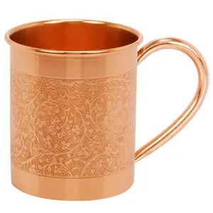 Caneca de cobre dourada, de alta qualidade para bebida lisa e sólida, itens de viagem