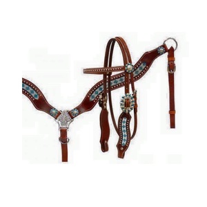 Caisse de sécurité en cuir perlé à la main, 1 pièce, Style ondulé, sacoche d'équitation avec boucle fantaisiste et concho colorée - Product Image 1