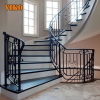 Simple Et Moderne En Fer Forgé Garde-Corps Escalier Incurvé Design