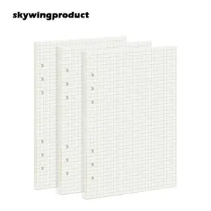 Skywingproduct 2021 sıcak satış 35 yaprak gevşek yapraklı kağıt kare ekler A5 6 delik 8.26x5.59 inç
