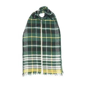 Highest Selling Best Quality Scarves 100% Cashmere Green Check Scarf For Women Buy from Trusted Supplier