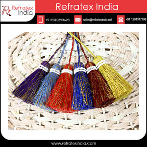 Mini pompon indien à prix de gros pour rideaux, vêtements et usage décoratif, boucle de 3 cm et pompon de 7 cm - Product Image 2