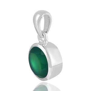 Classique de haute qualité pierre précieuse 925 argent sterling naturel vert onyx pendentif prêt stock pas cher prix en gros fabricant - Product Image 2