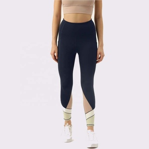 Manufacturer Women's Fitness Gym Wears Pro Performance Mid Waist Yoga Running <b>Leggings</b> Zip <b>Pocket</b> Spandex/Polyester Four-Way - Product Image 2