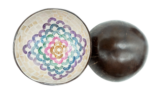 Bol en coquille de noix de coco incrusté de nacre naturelle fait à la main 100% Design rond moderne fabriqué au Vietnam certifié CE/EU pour les fêtes - Product Image 2