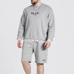 ชุดกางเกงวิ่งขาสั้นผ้าฟลีซผ้าคอตตอนสีพื้นแห้งเร็วเซ็ตกางเกอร์กางเกงกีฬาสองชิ้นสำหรับผู้ชายเซ็ตกางเกงขาสั้นสำหรับฤดูร้อน - Product Image 1