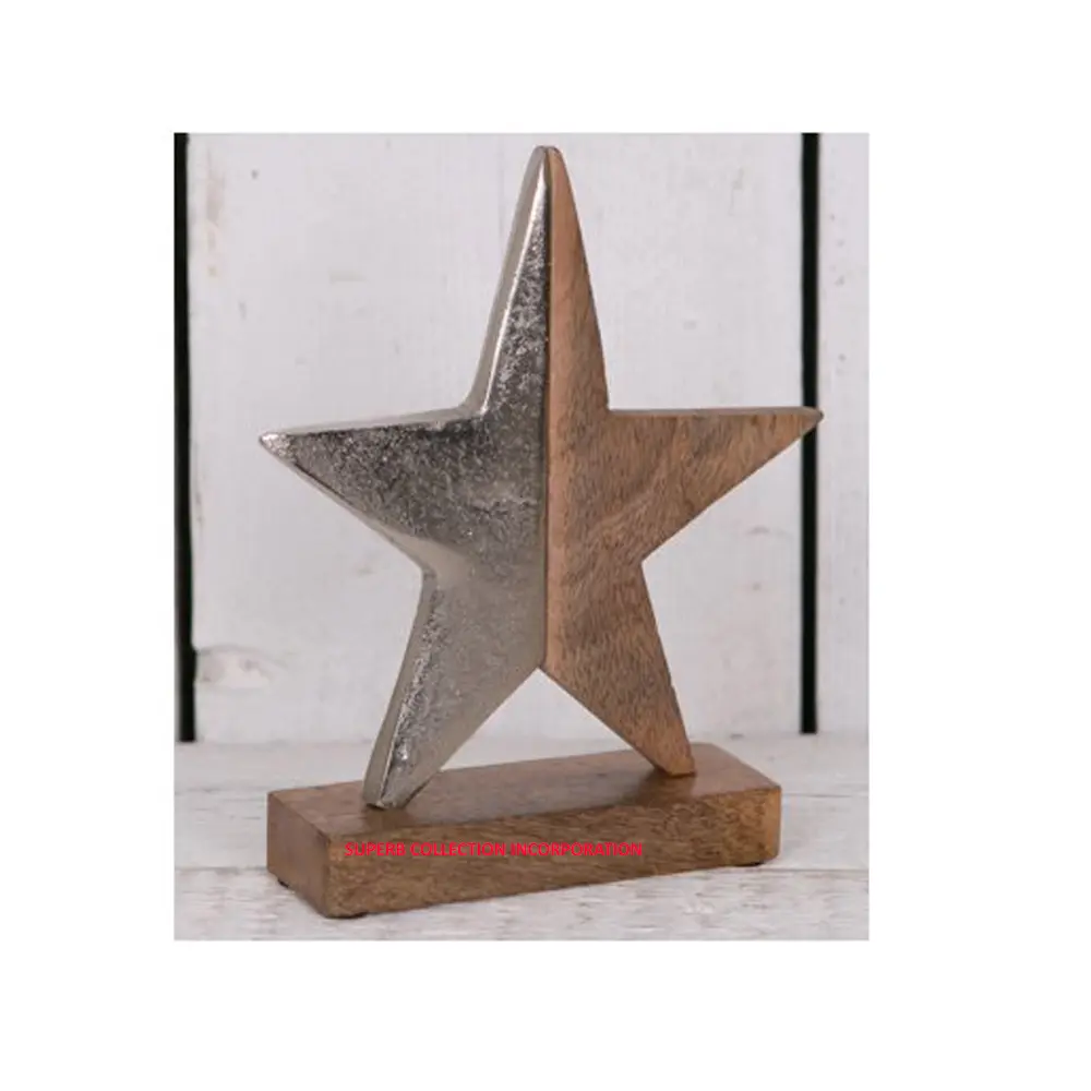 New design Star Modern Arts Interiors Decoration Sculptures with wooden Base on Hot Sale Direct Indian Factory Sale