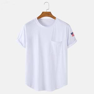2022 personnalisé en gros hommes T-Shirt haute rue Style broderie impression numérique haute qualité tricoté blanc T-Shirt Logo - Product Image 3